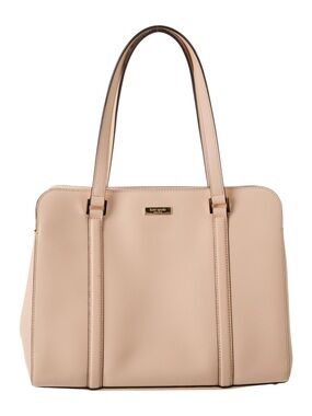 KATE SPADE Newbury Lane Miles Leather Tote Carryall Satchel - Peach Pink